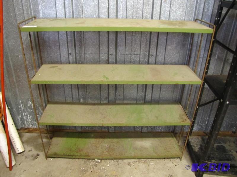 lot 204 image: vintage metal shelf, 4 shelves...