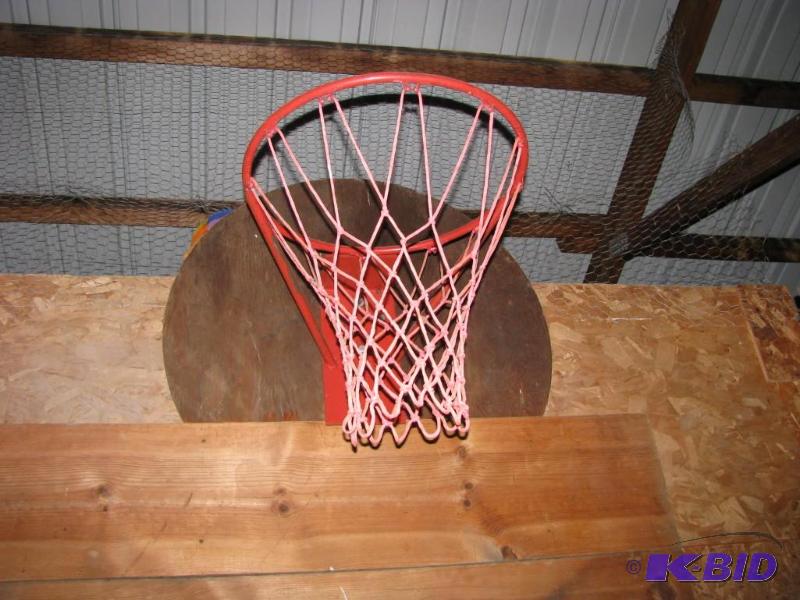 lot 234 image: Basketball backboard and hoop with net. Item ...