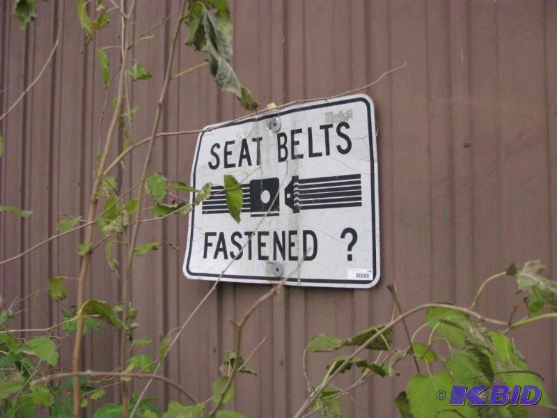 lot 248 image: Metal sign. Seat Belts Fastened...