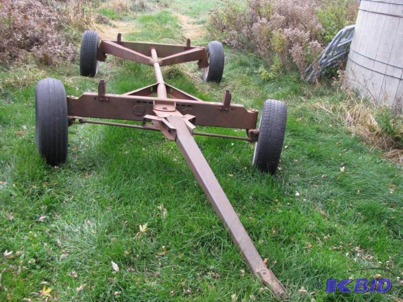 lot 262 image: vintage farm wagon Bed New Holland brand tire...