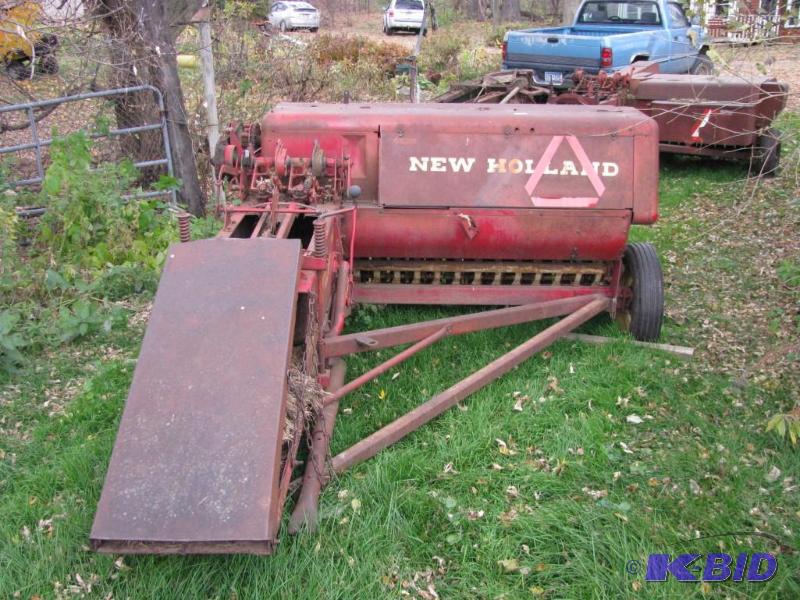 lot 263 image: Vintage New Holland Hay Baler. Looks complete...