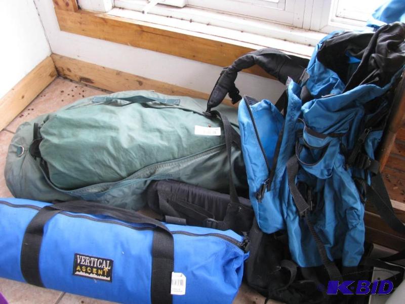 lot 305 image: camping hiking, two tents and one backpack...