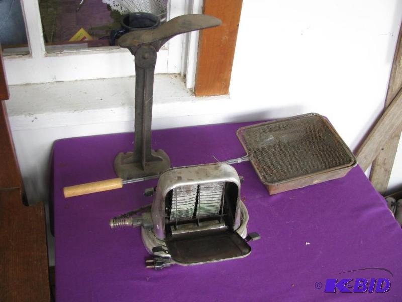 lot 327 image: vintage metal items, campfire popcorn, electr...