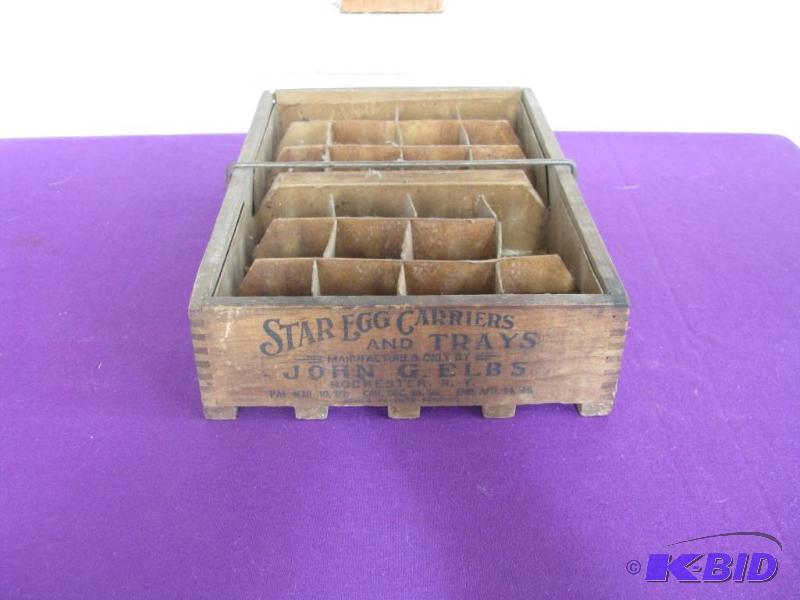 lot 334 image: vintage Star egg carriers and trays, egg tray...