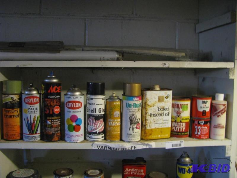 lot 369 image: shelf lot items as pictured paint items...