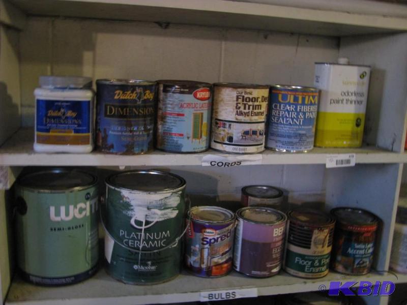 lot 373 image: shelf lot items as pictured paint items...