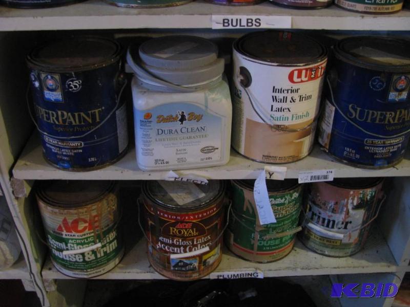 lot 374 image: shelf lot items as pictured paint items...