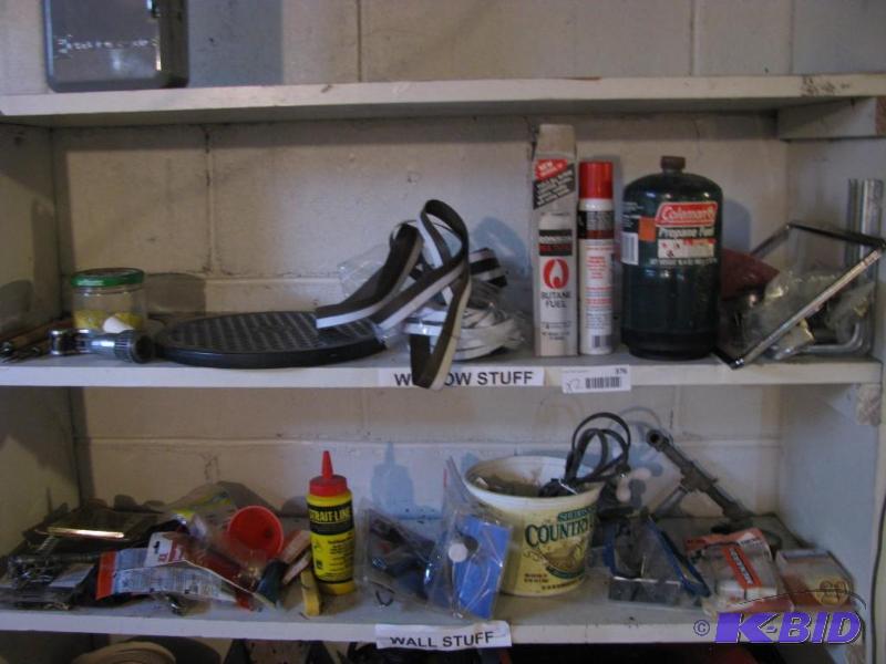 lot 376 image: shelf lot items as pictured garage items...