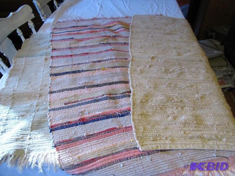 lot 39 image: 3 rag rugs. Good condition...