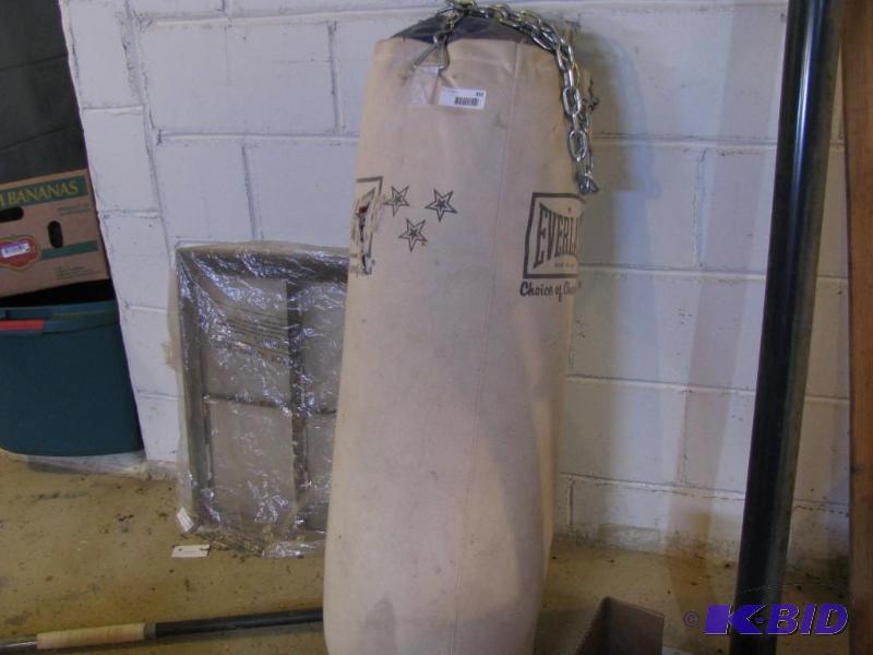 lot 392 image: everlast punching bag with pole and chain can...