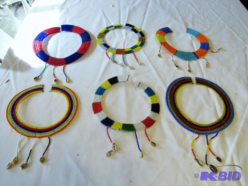 lot 411 image: Africa beaded necklaces (6)...