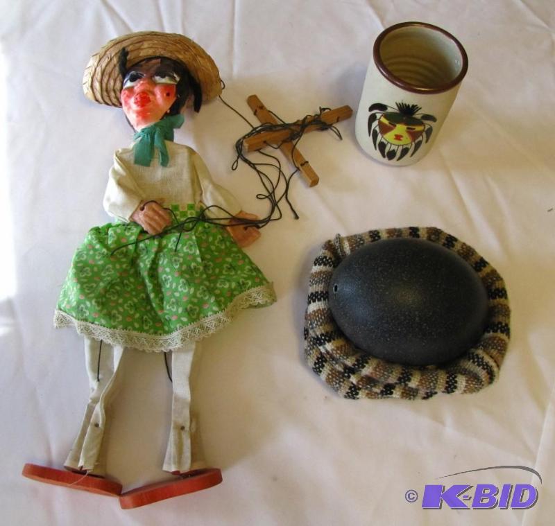 lot 413 image: Souvenirs from Mexico & Ostrich Egg. Mari...