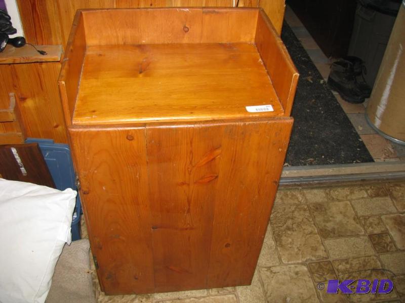 lot 449 image: homemade wooden container for the trash can t...
