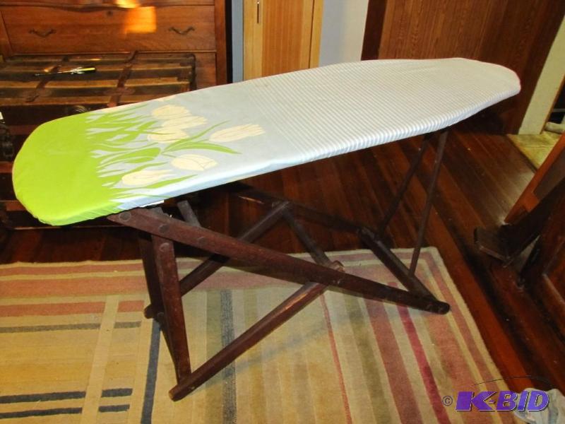 lot 45 image: Antique wooden ironing board. Good solid cond...