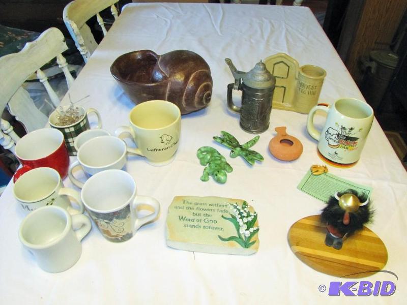 lot 457 image: lot of mugs, stein, ceramic items & more...