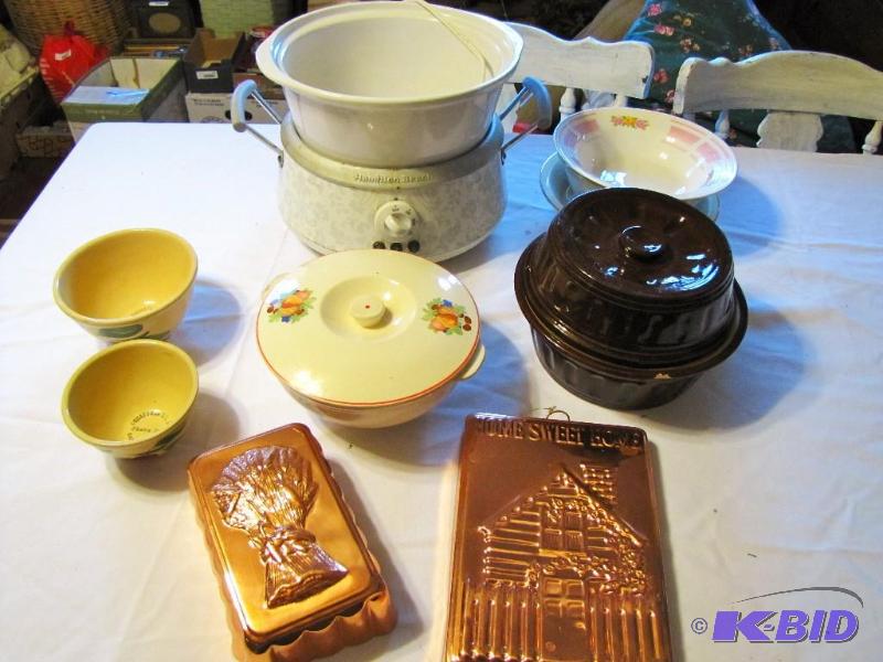 lot 460 image: Lot of kitchen collectables & more. Brass...