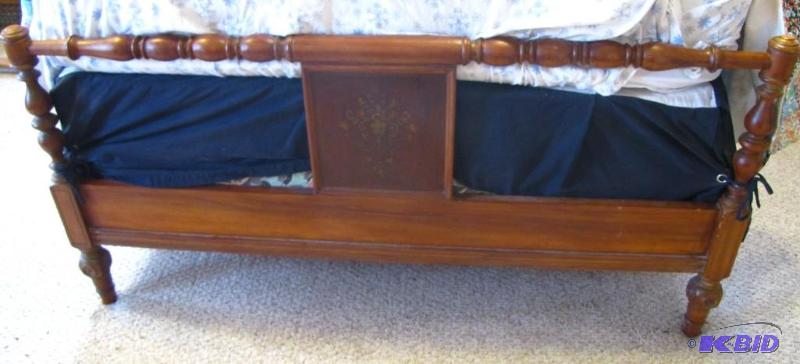 lot 6 image: Antique Full Size Bed. Wood head & food b...