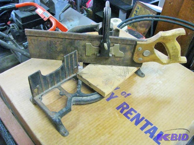 lot 95 image: Vintage Miter Box with Saw. Good condition...