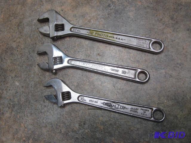lot 104 image: Lot of (3) Crescent wrenches. ...