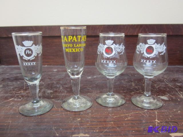 lot 143 image: Lot of (4) small advertising shot or shooter ...