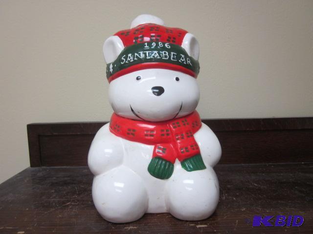 lot 153 image: Vintage 1986 Santa Bear cookie Jar, Dayton Hu...
