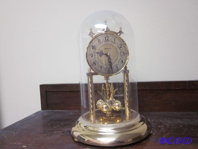 lot 23 image: Benchmark German pendulum clock glass globe.&...