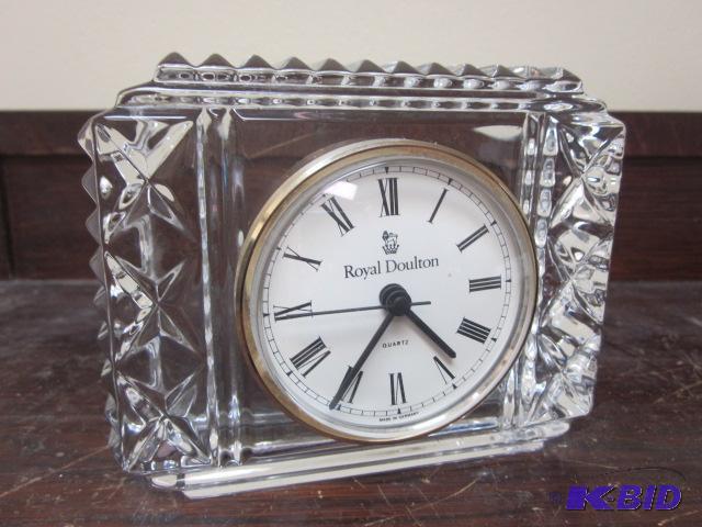 lot 58 image: Royal Daulton crystal mantle clock, made in G...