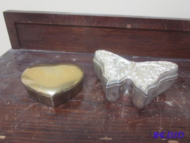 lot 60 image: Pair of metal trinket boxes. ...