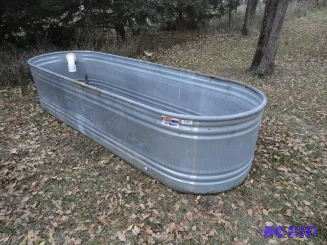 lot 8 image: Galvanized cattle trough. 36 x 113 x 24. Hold...