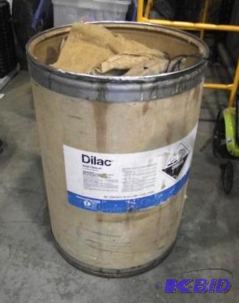 lot 127 image: Cardboard barrel full of woven sacks...