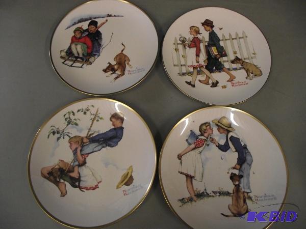 lot 219 image: (4) Norman Rockwell Collector Plates...