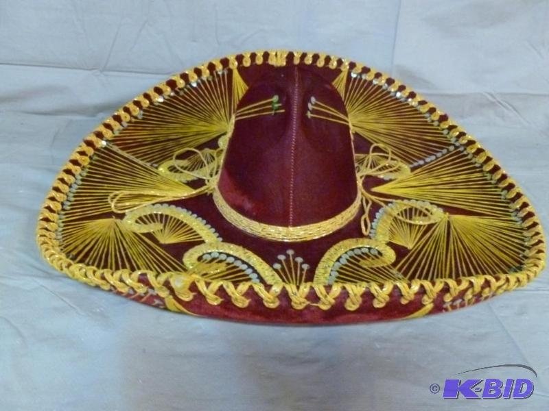 lot 101 image: Large Pigalle authentic Mexican sombrero hat,...