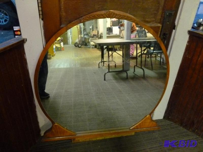 lot 121 image: Large antique solid wood dresser mirror that ...