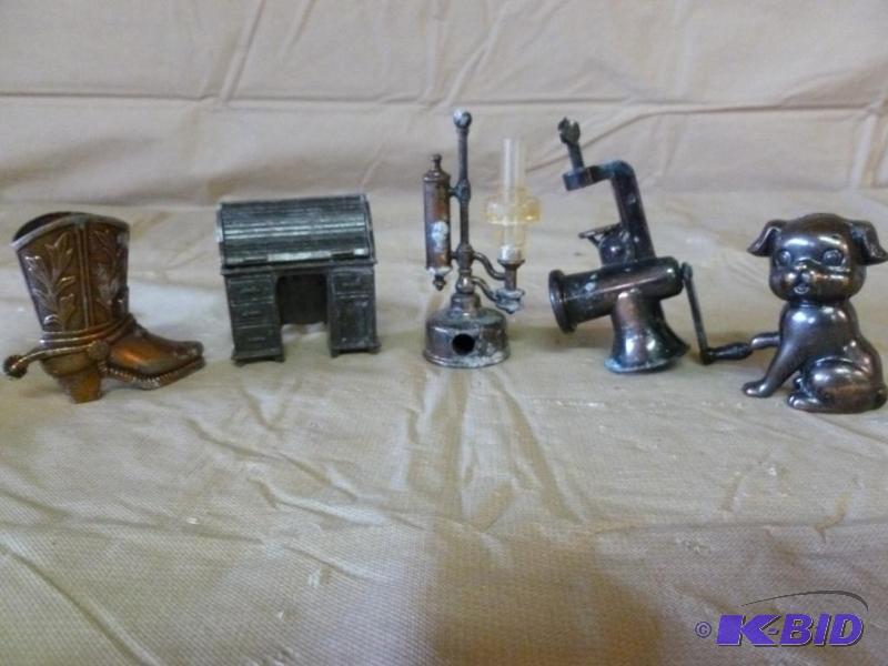 lot 39 image: Lot of five collectible bronze plated cast me...