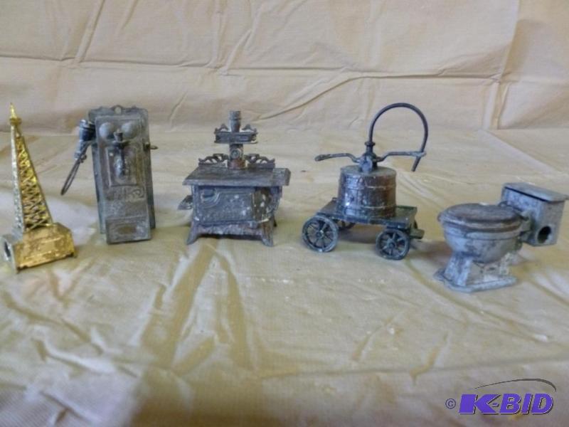 lot 42 image: Lot of five collectible bronze plated cast me...