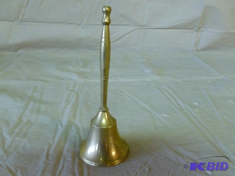 lot 63 image: Vintage cast brass dinner bell that measures ...
