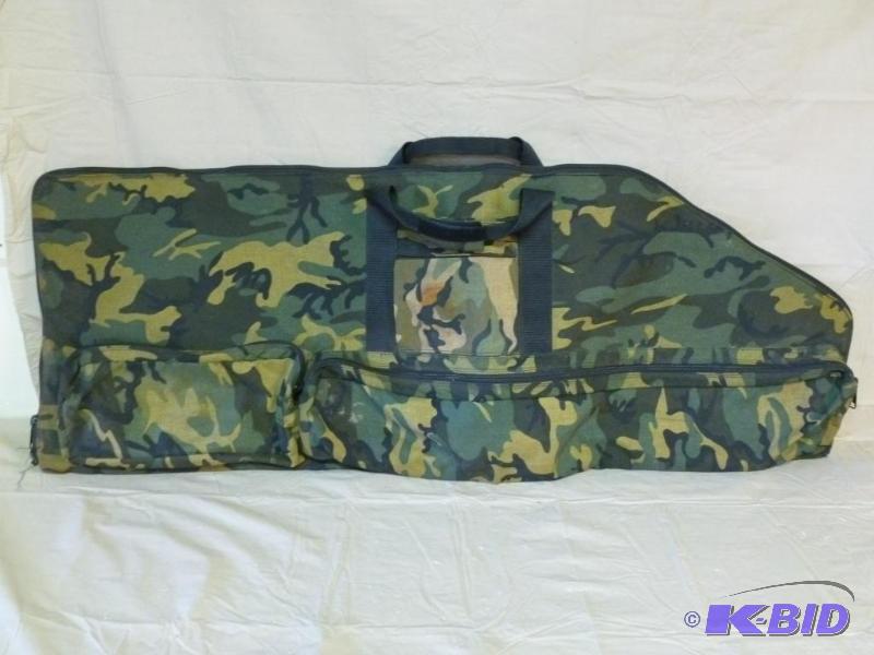 lot 90 image: Large camouflage padded bow case that measure...