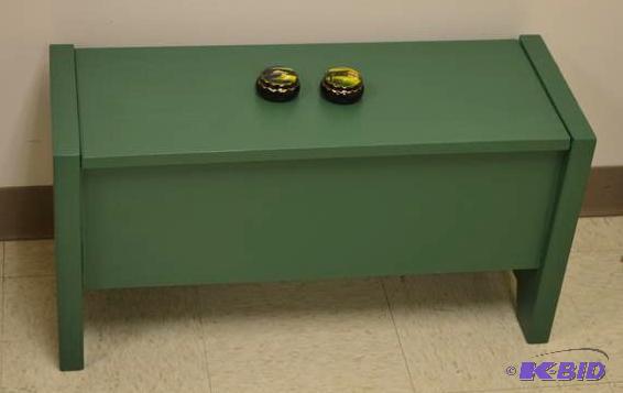 lot 101 image: Wood bench with storage 30x11x16&quot &amp ...