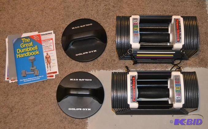 lot 11 image: PowerBlock Sport 5.0 adjustable 50 pound Dumb...