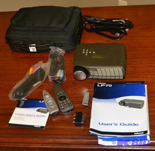 lot 38 image: InFocus Work Big LP70 DLP Projector with case...