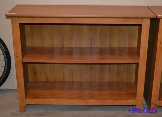 lot 50 image: Wooden book shelf with adjustable shelves 14x...