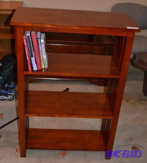 lot 54 image: Mission style Wooden book shelf 14x30x42&quot...