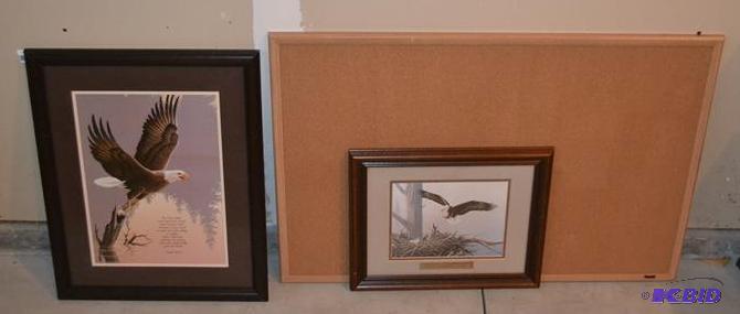 lot 57 image: Two prints with bible verses Isaiah 4031, 1 ...