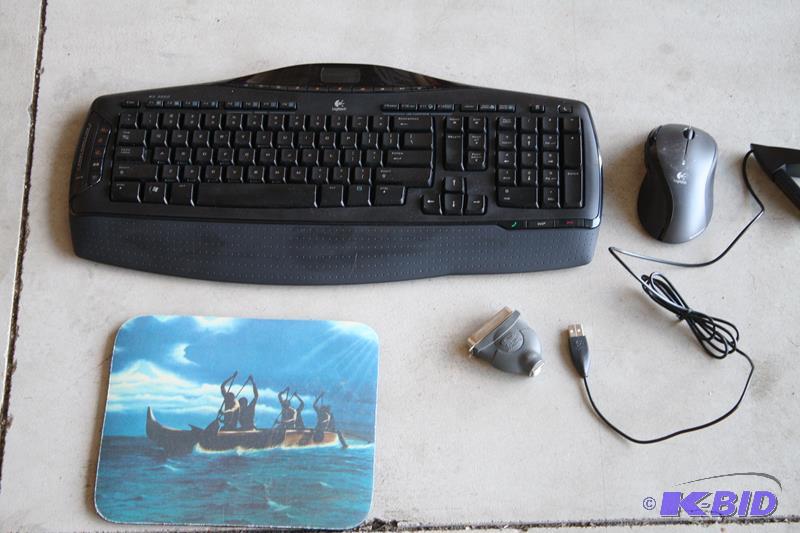 lot 98 image: Logitech wireless mouse &amp keyboard LED la...