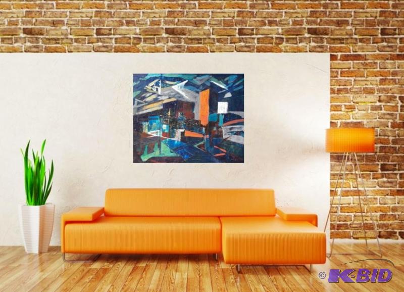 Mid Century modern Original Oil F Simmons Collection
