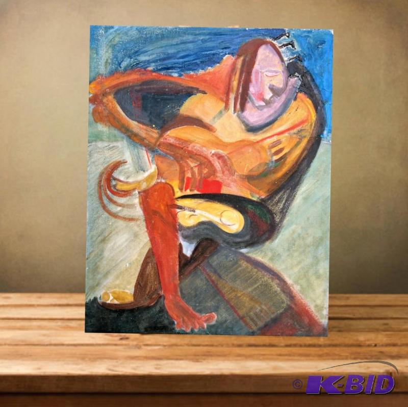 Mid century modern Abstract Original Oil Painting