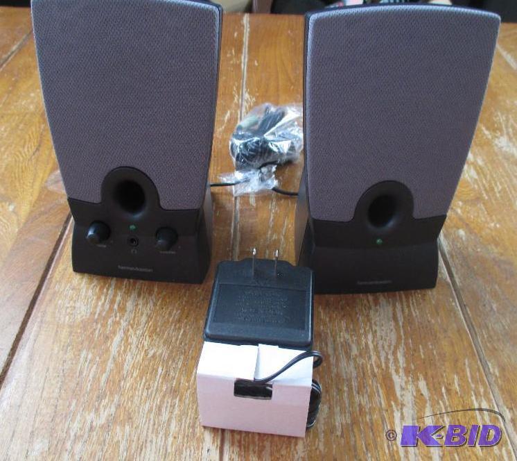 lot 40 image: computer speakers Harmankardon brand with pl...