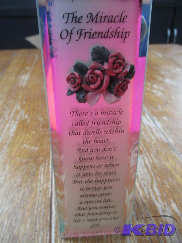 lot 42 image: Glass mirrored Miracle of Friendship poem...
