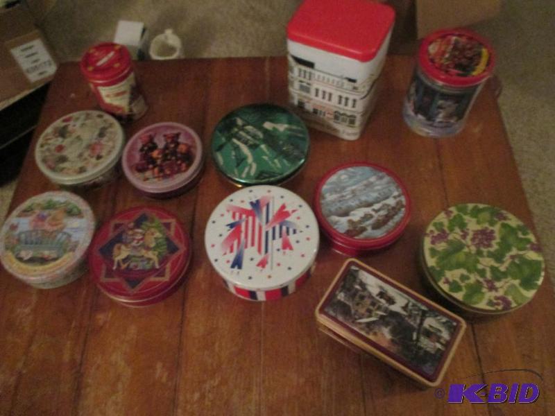 lot 63 image: mixed lot of decorative tins some vintage tin...