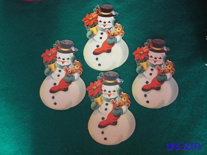 Antique, Vintage, Collectible Cardboard Snowmen Christmas Decor